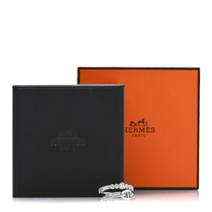 Hermes 18K White Gold Diamond Chaine D'Ancre Fancy Chaos Ring 50 5.25 5 of 5