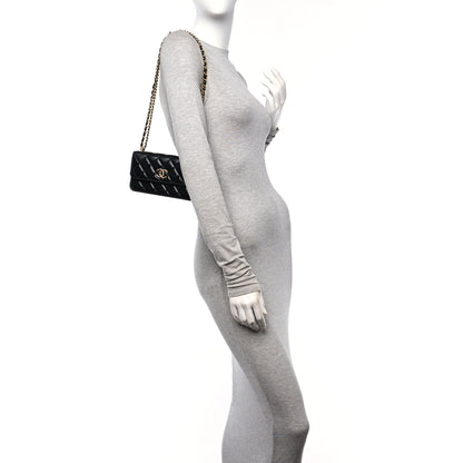 Chanel Lambskin Quilted Dynasty Flap Phone Holder With Chain Black 2 of 11