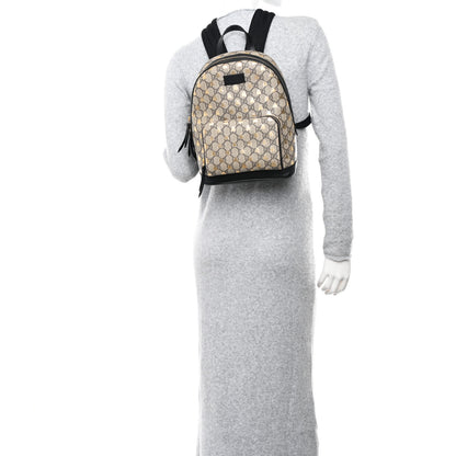 Gucci GG Supreme Monogram Bees Print Small Day Backpack Beige Oro Black 2 of 10
