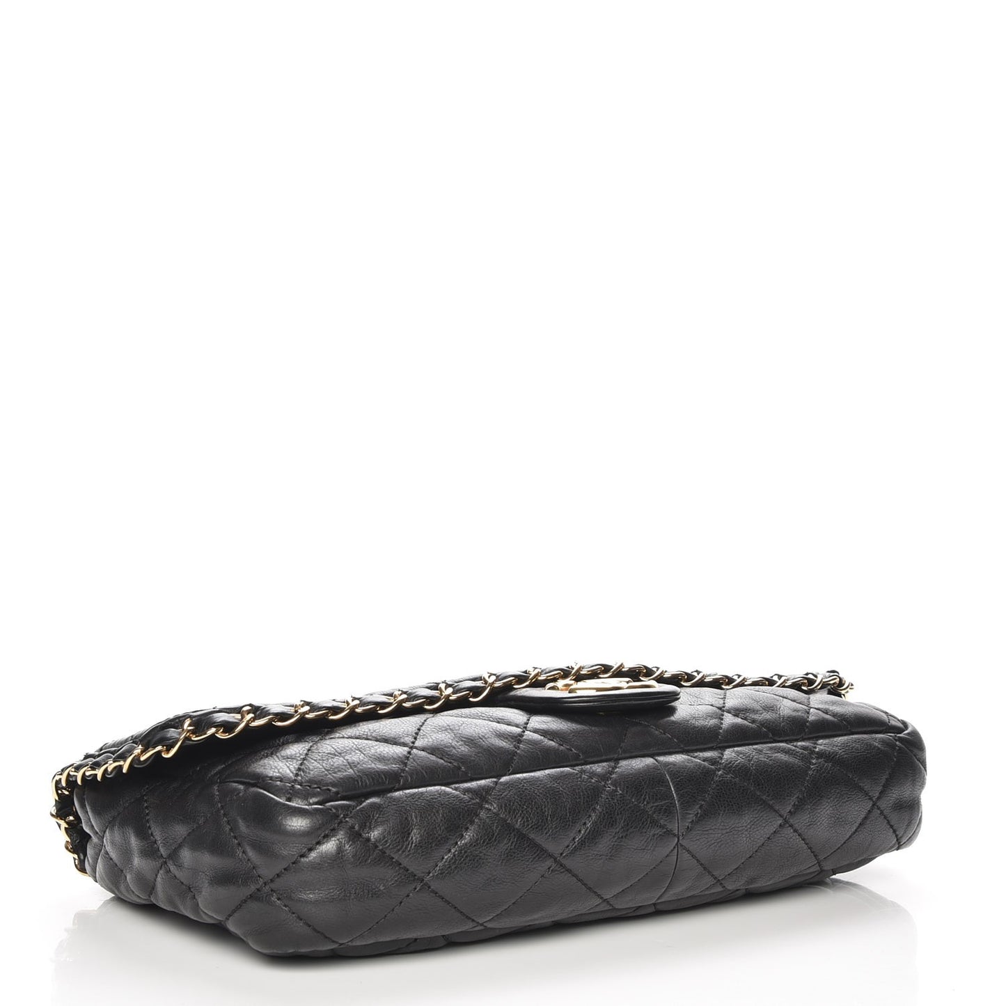 Calfskin Quilted Medium Chain Me Flap Black