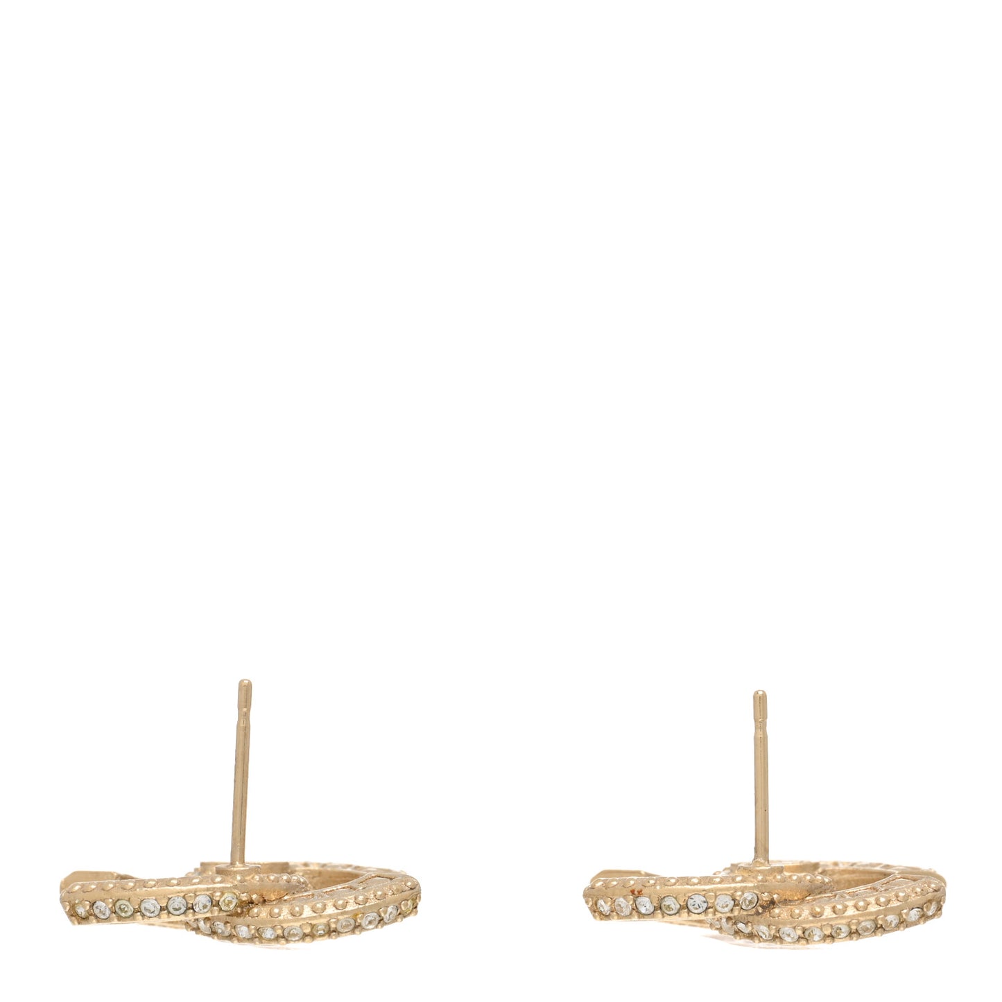 Crystal Timeless CC Earrings Light Gold