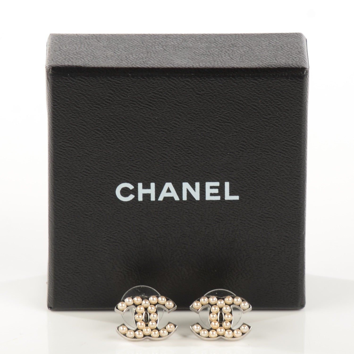 Chanel Pearl CC Earrings Silver 5 of 5