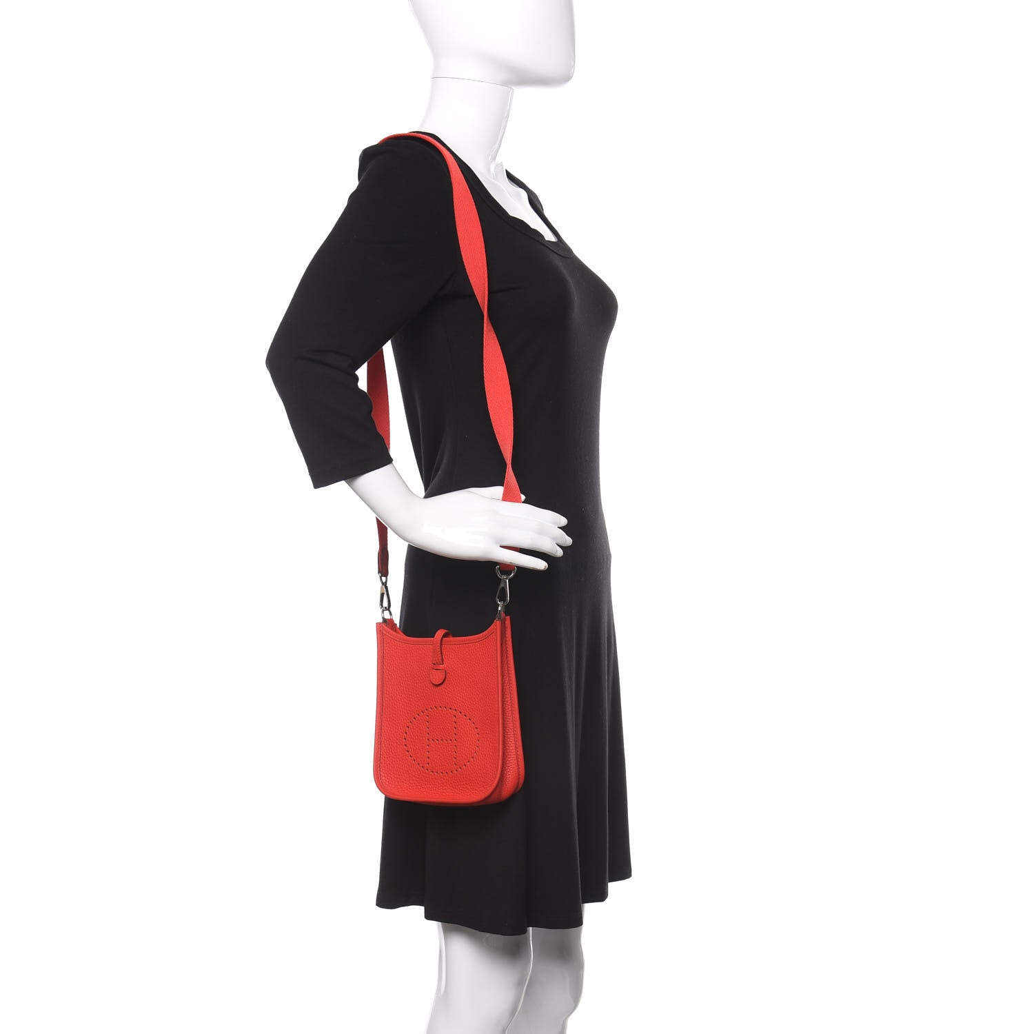 Hermes Taurillon Clemence Evelyne TPM Rouge De Coeur 2 of 9