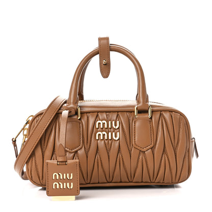Miu Miu Nappa Matelasse Regular Arcadie Top Handle Bag Caramel 1 of 11