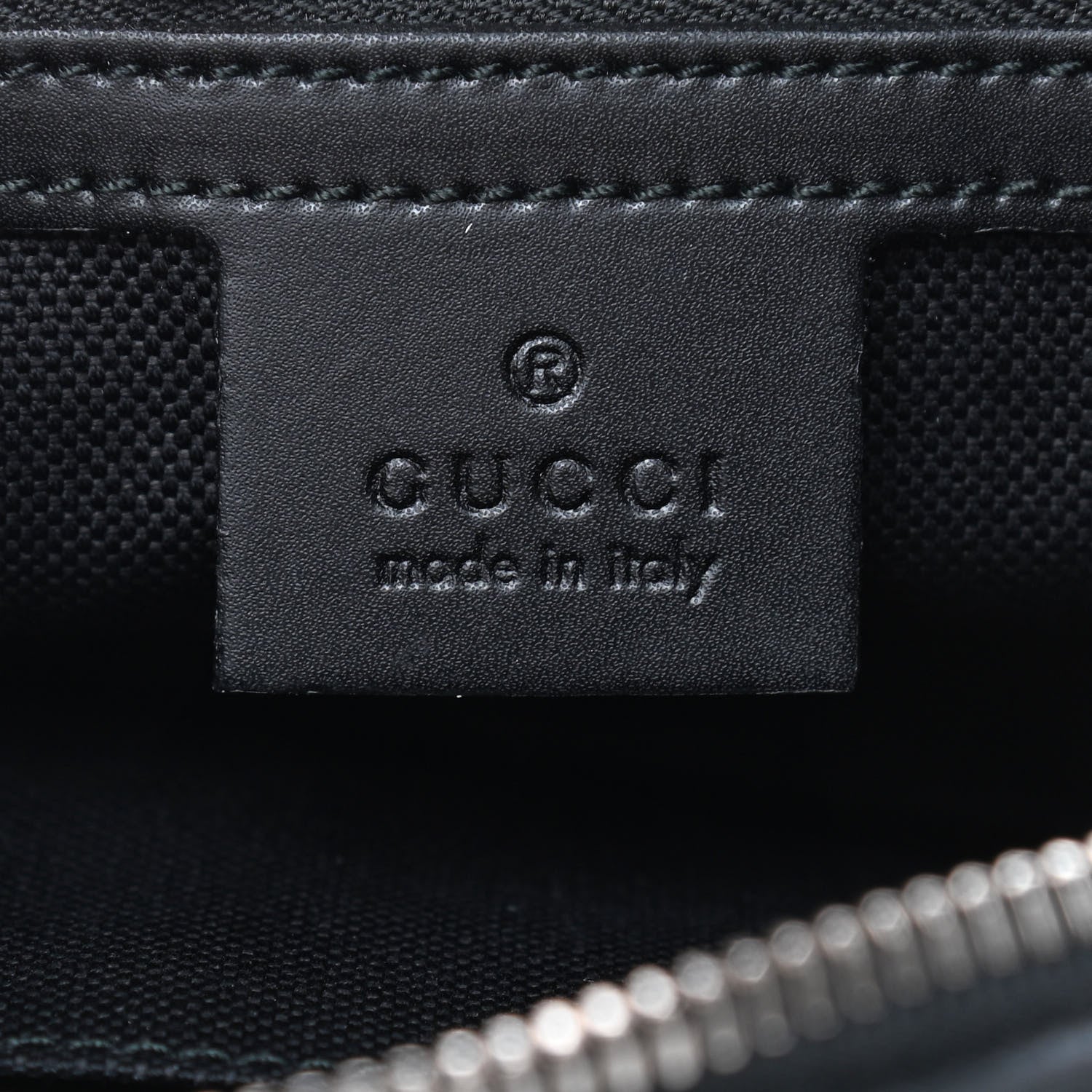 Gucci GG Supreme Monogram Appia Calfskin Web Wristlet Black 7 of 8
