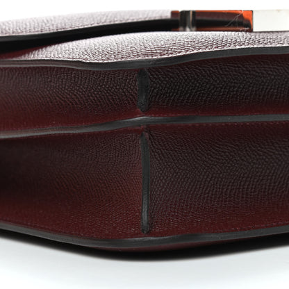 Hermes Epsom Horseshoe Enamel Constance 24 Bordeaux Black 8 of 9