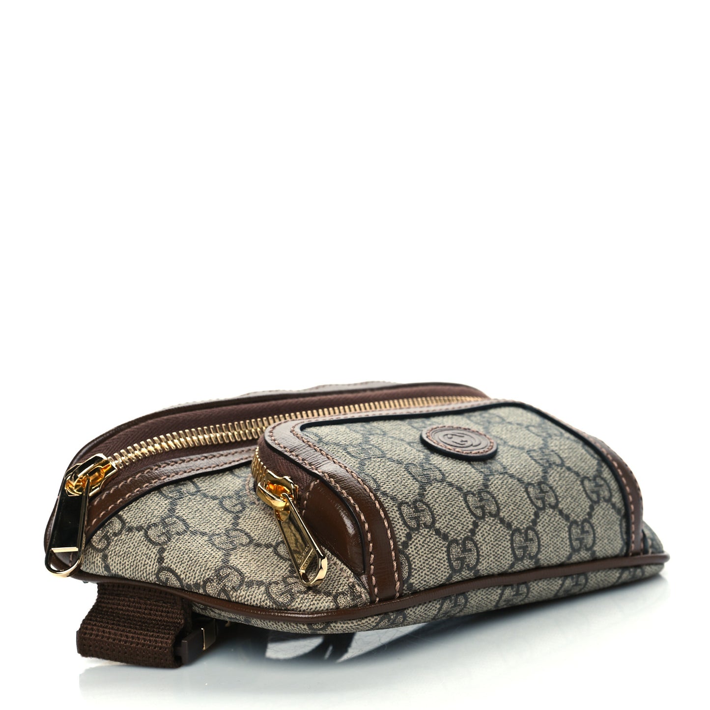 GG Supreme Monogram Textured Calfskin Retro Interlocking G Belt Bag Beige Ebony Brown Sugar