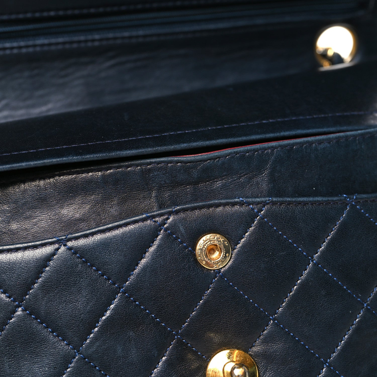 Chanel Lambskin Quilted Small Double Flap Navy 12 of 12