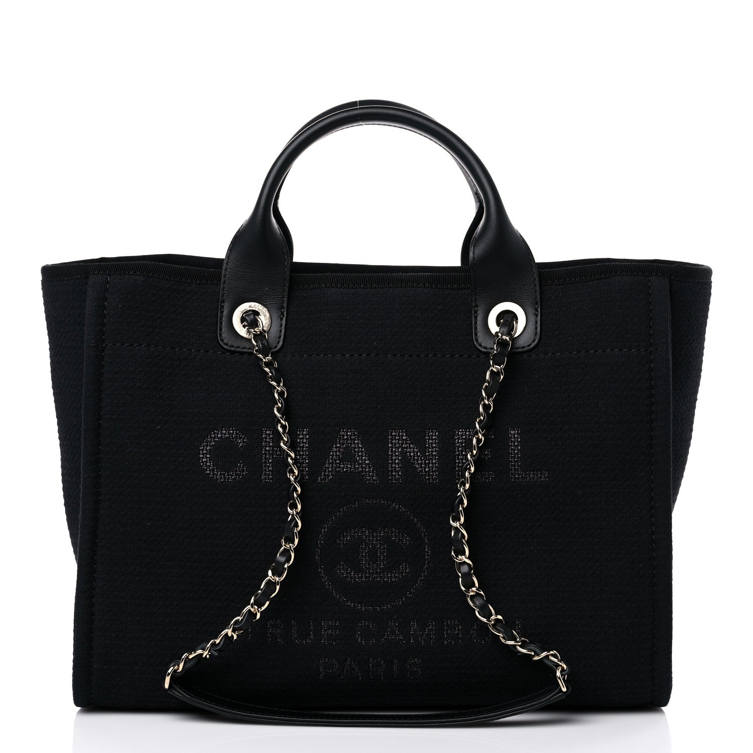 Chanel Mixed Fibers Small Deauville Tote Black 3 of 10