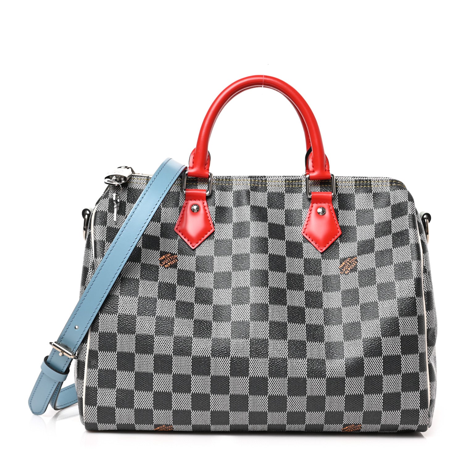 Louis Vuitton Damier Speedy Bandouliere 30 Black White 1 of 8