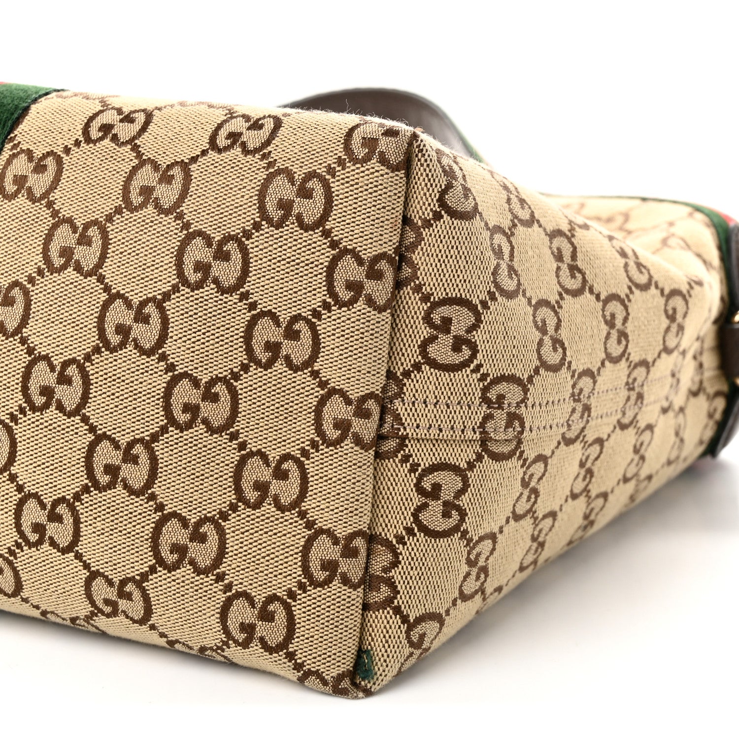 Gucci Monogram Web Small Giglio Tote Beige Dark Brown 10 of 10