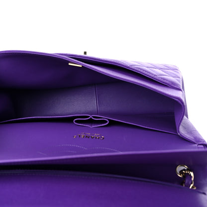 Chanel Caviar Quilted Jumbo Double Flap Dark Purple 5 of 12