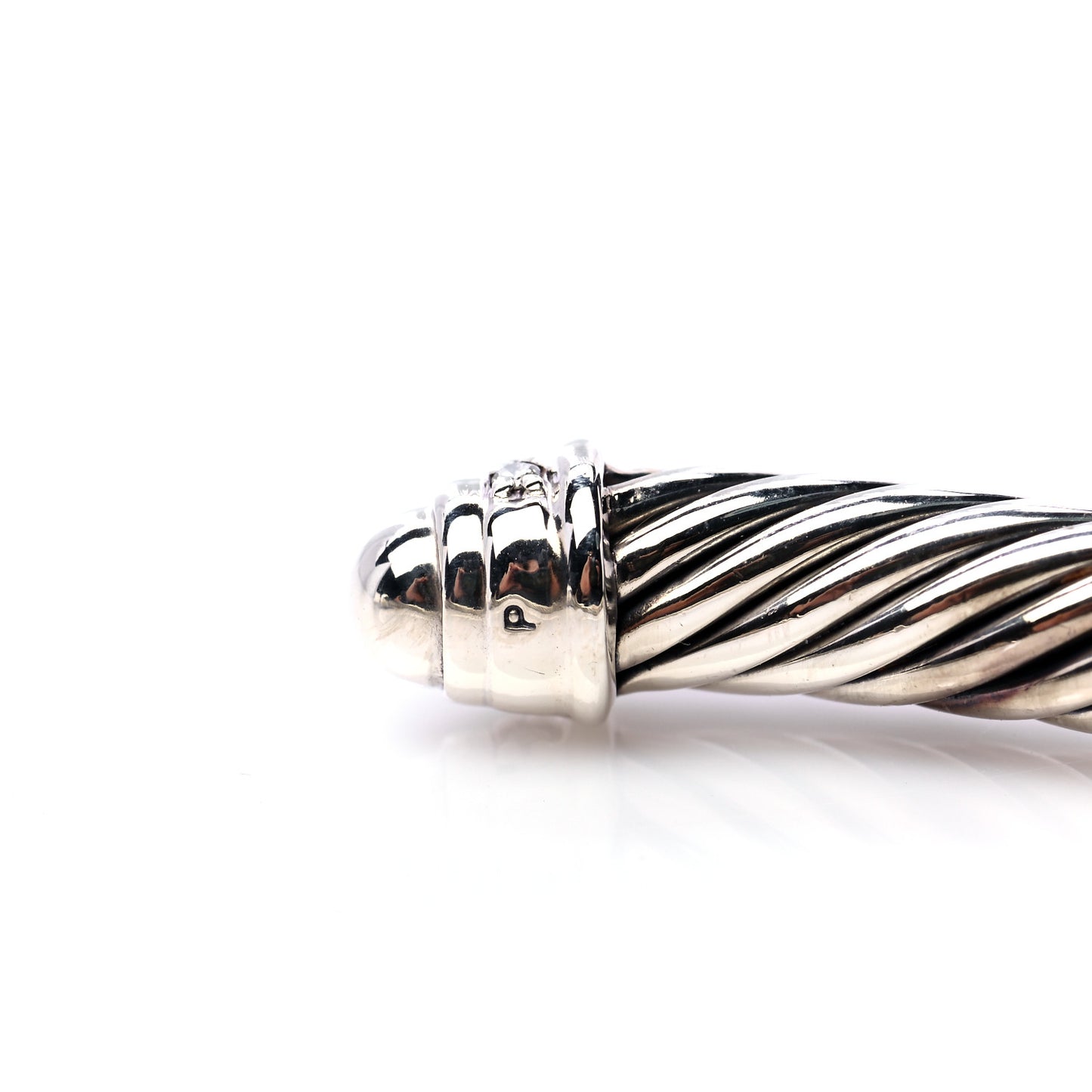 Sterling Silver Diamond 5mm Cable Classics Dome Bracelet