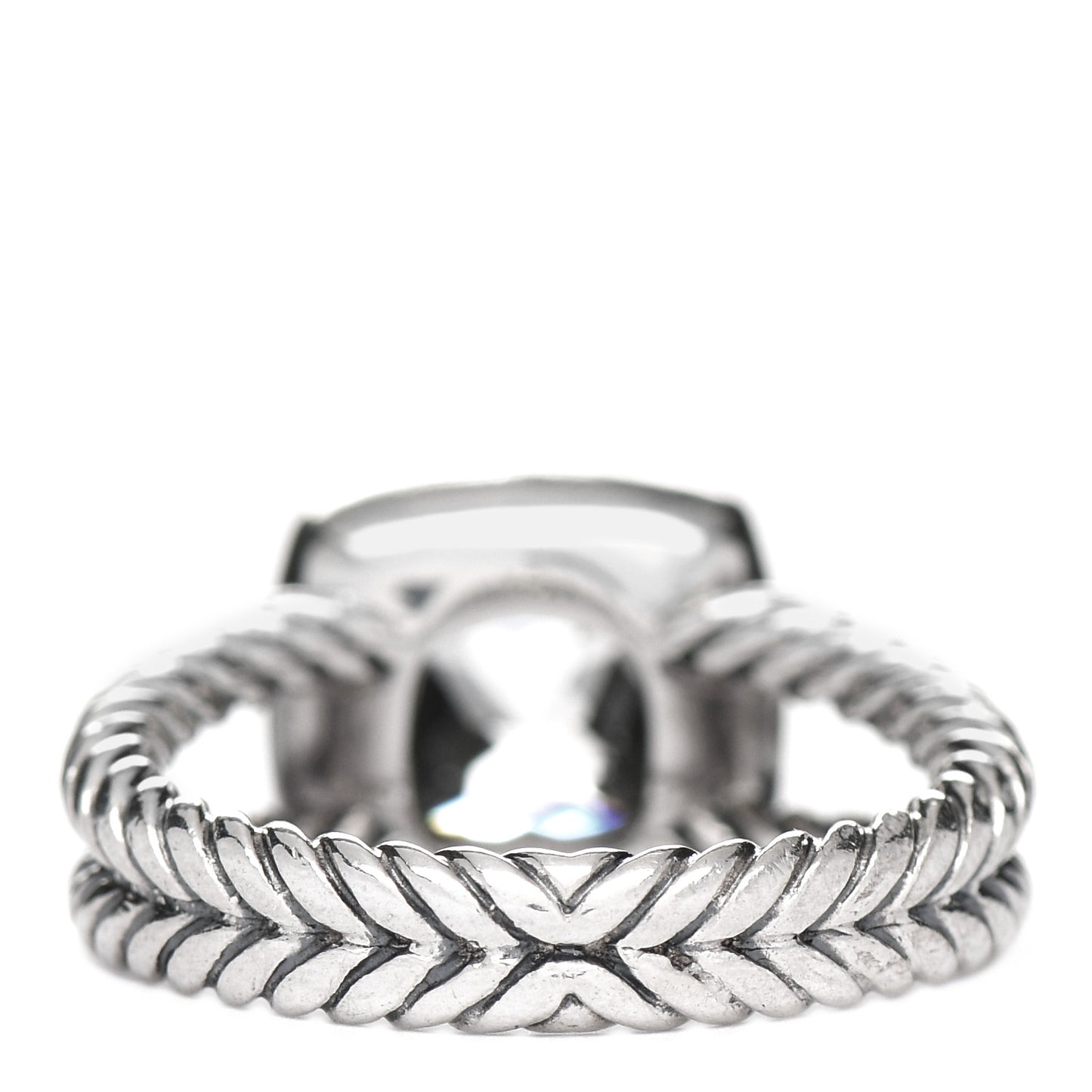Sterling Silver Diamond Prasiolite 7mm Petite Albion Ring 52 6