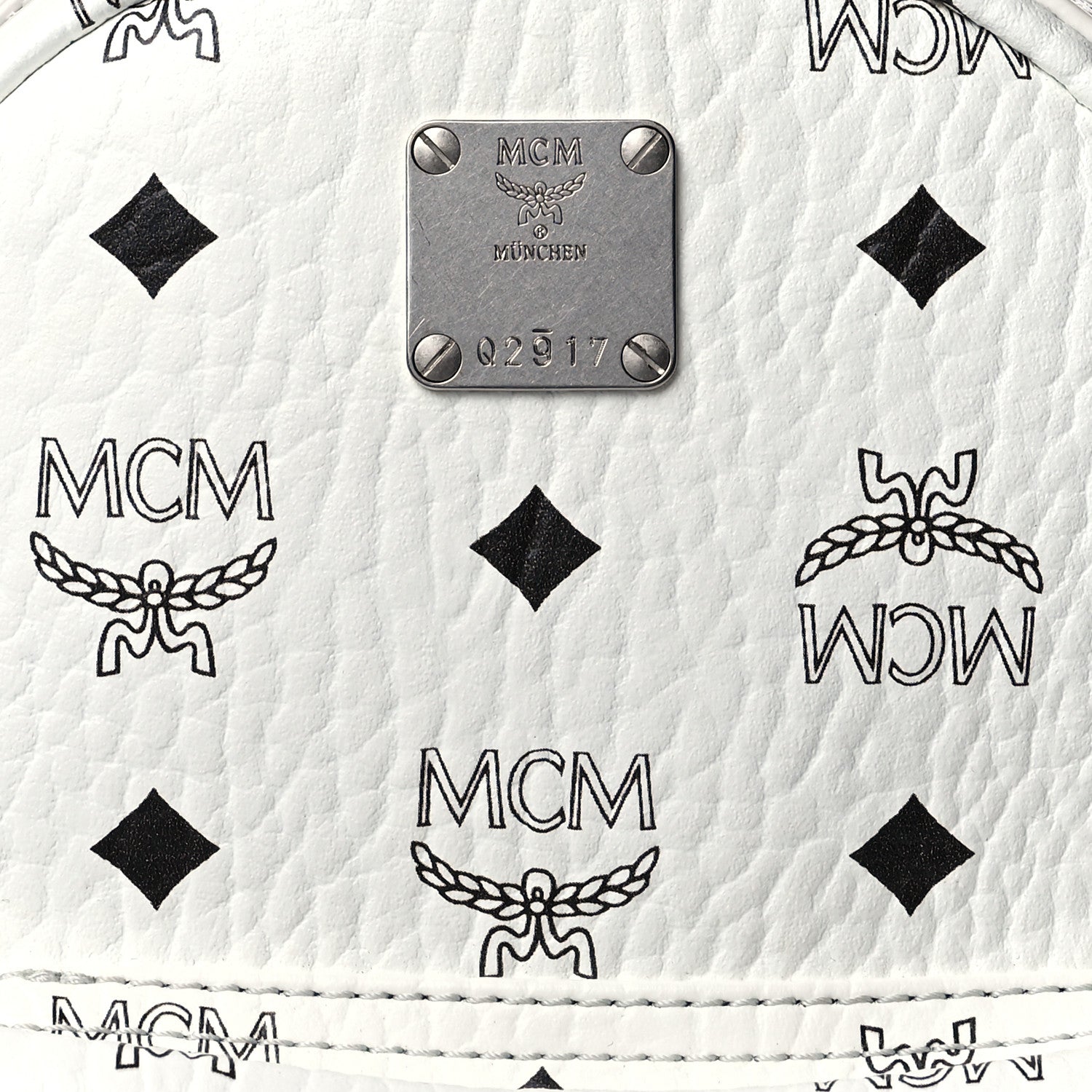 MCM Visetos Side Stud Mini Stark Backpack White 8 of 11