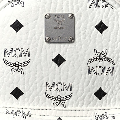 MCM Visetos Side Stud Mini Stark Backpack White 8 of 11