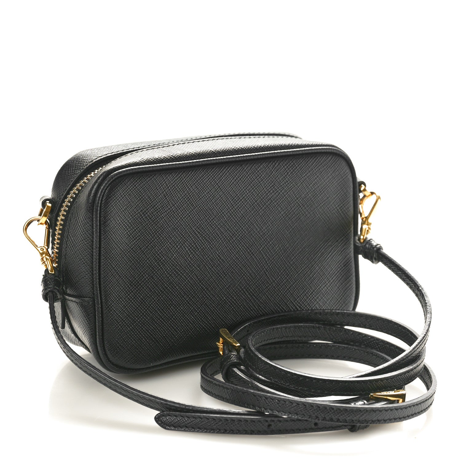 Prada Saffiano Mini Camera Crossbody Bag Black 2 of 9