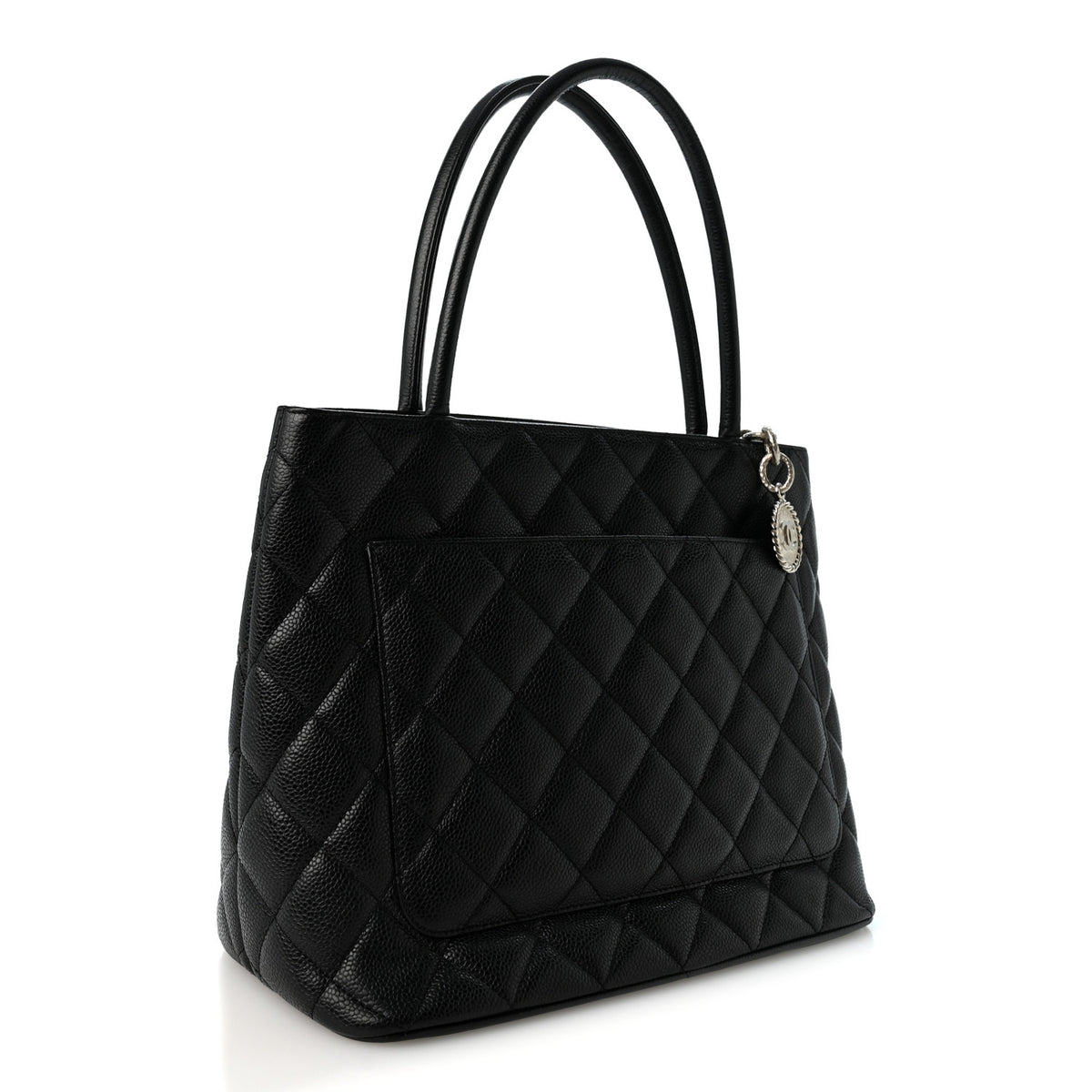 Caviar Quilted Medallion Tote Black