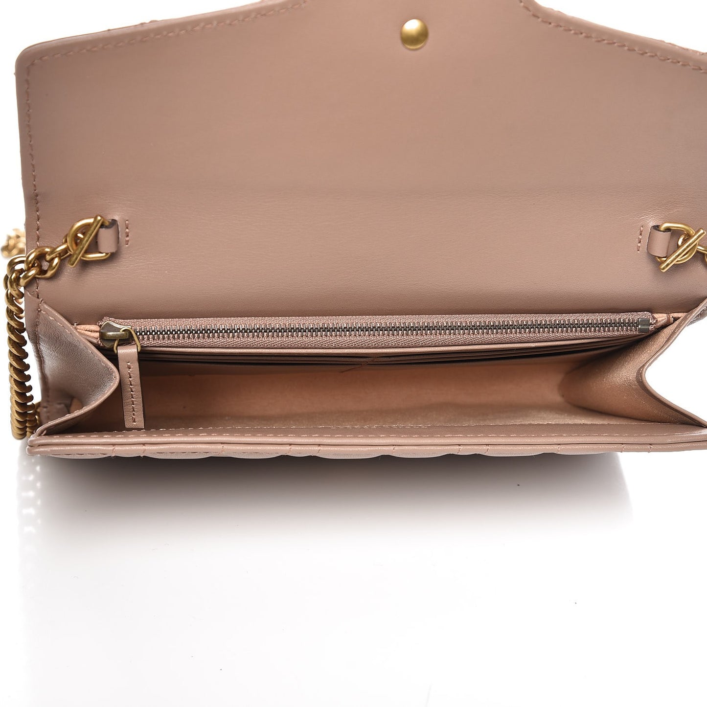 Calfskin Matelasse Mini Pearly GG Marmont Chain Wallet Porcelain Rose