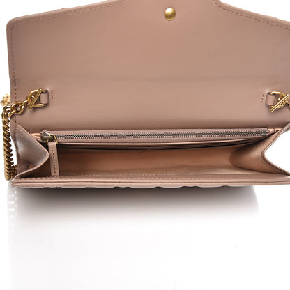 Gucci Calfskin Matelasse Mini Pearly GG Marmont Chain Wallet Porcelain Rose 5 of 7