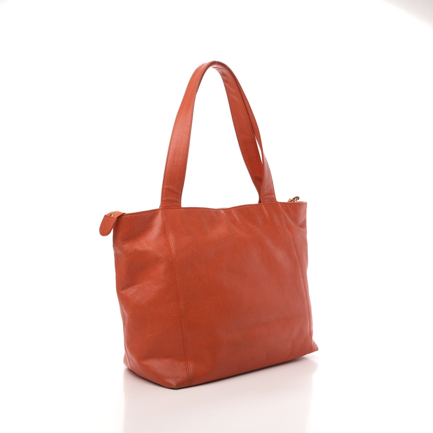 Chanel Caviar CC Tote Orange 3 of 14