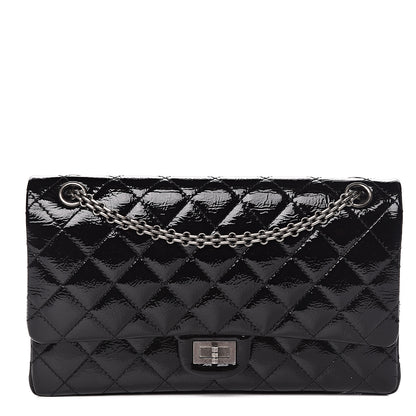 Chanel Distressed Patent Quilted 2.55 Reissue 226 Flap Black 1 of 14