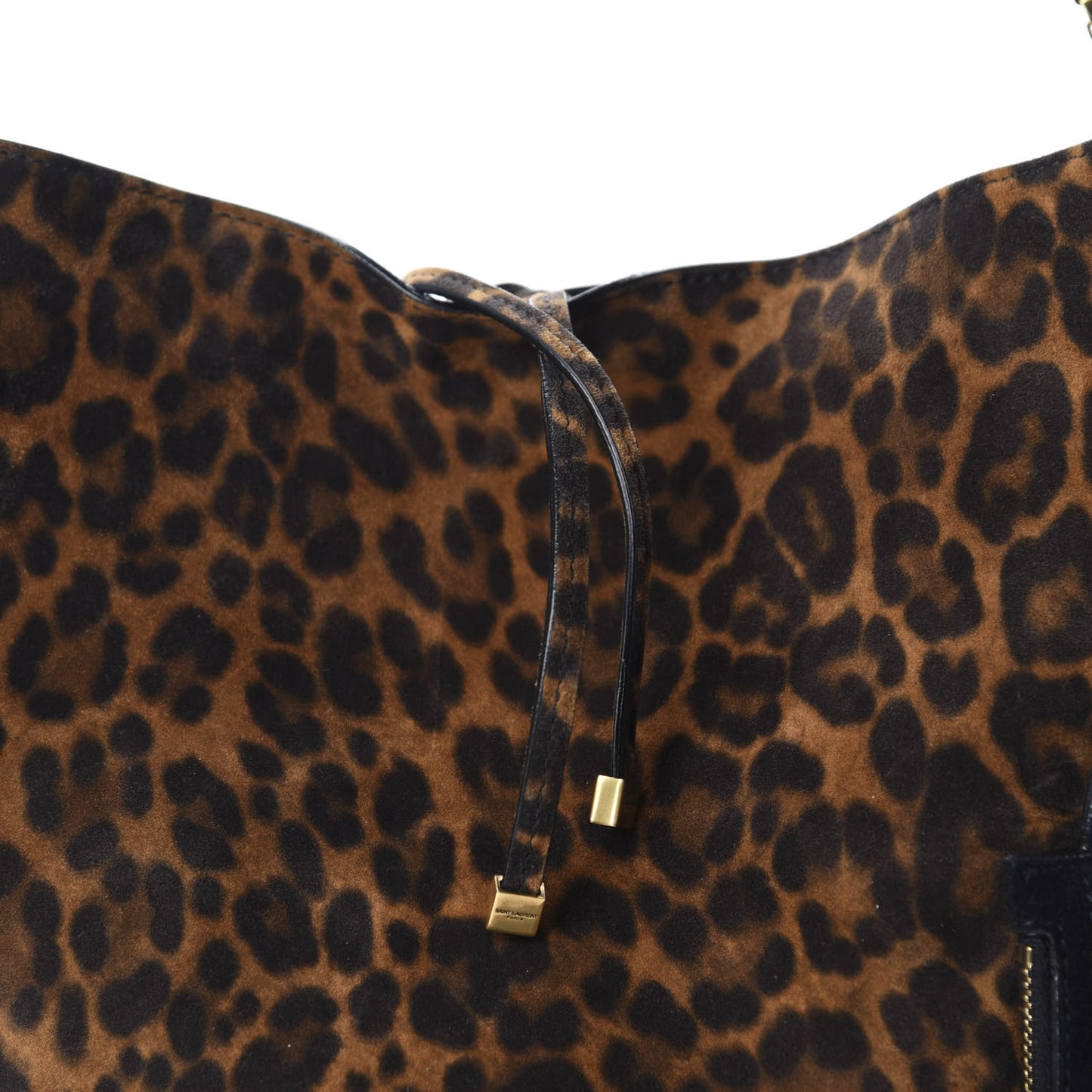 Suede Leopard Print Medium Suzanne Hobo Natural