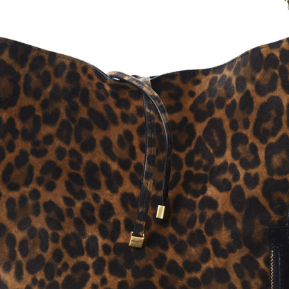 Saint Laurent Suede Leopard Print Medium Suzanne Hobo Natural 10 of 10