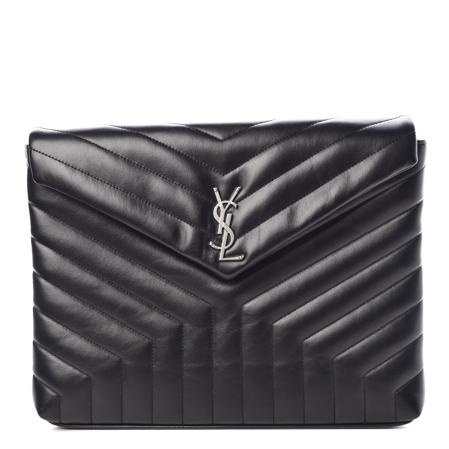 Saint Laurent Calfskin Y Quilted Monogram Loulou Document Holder Black 1 of 8