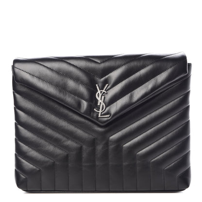 Saint Laurent Calfskin Y Quilted Monogram Loulou Document Holder Black 1 of 8
