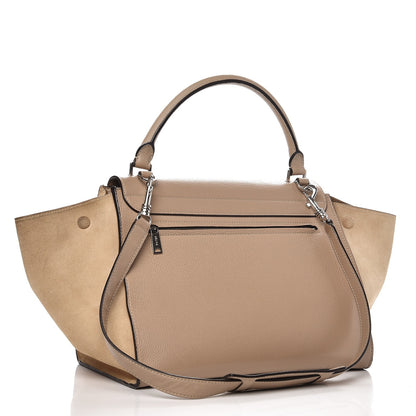 Celine Drummed Calfskin Suede Medium Trapeze Dune 3 of 9