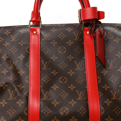 Louis Vuitton Calfskin Monogram Keepall Bandouliere 50 Coquelicot 8 of 10