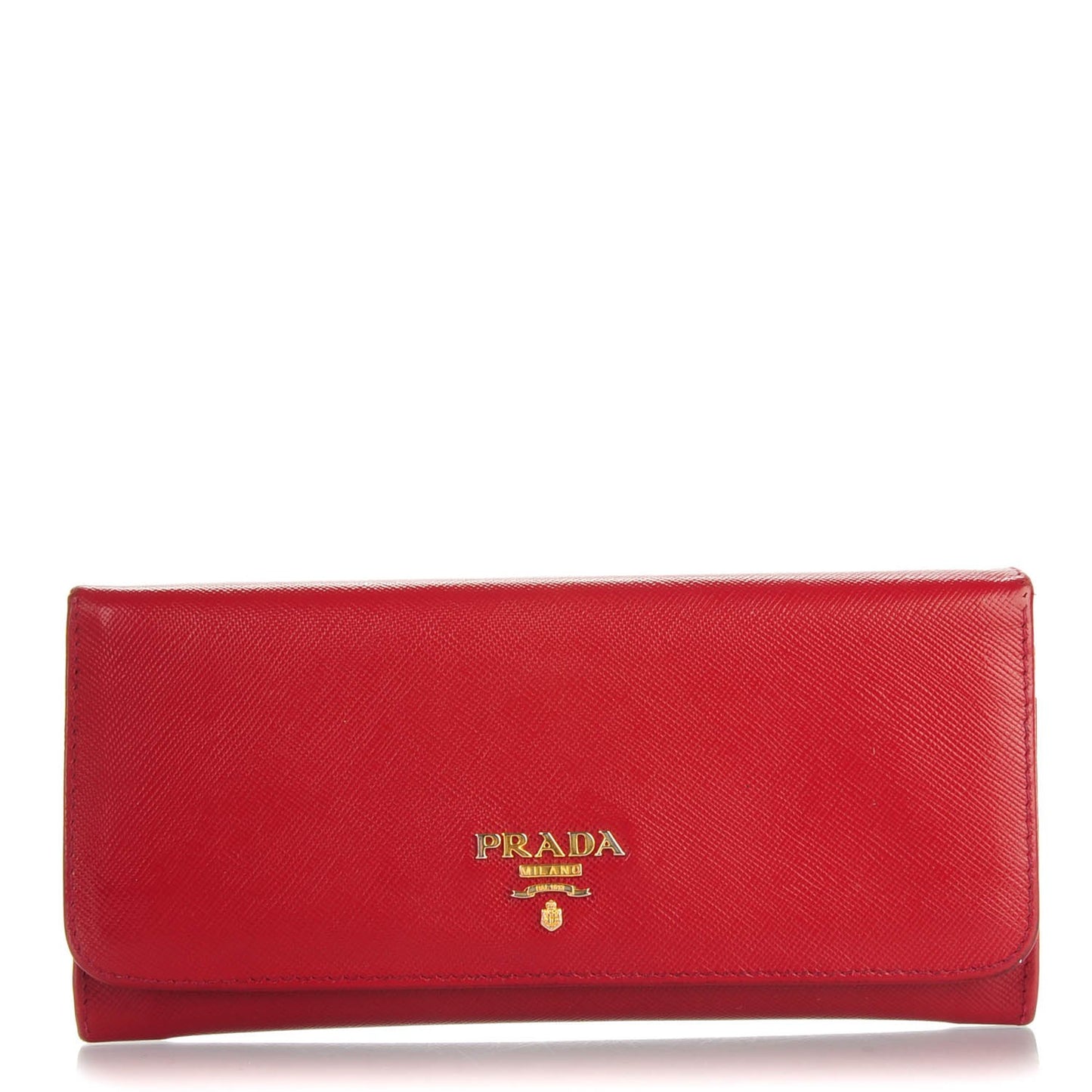 Saffiano Metal Continental Flap Wallet Rubino
