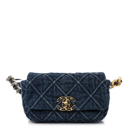 Chanel Denim Quilted Chanel 19 Waist Bag Blue 1 of 11