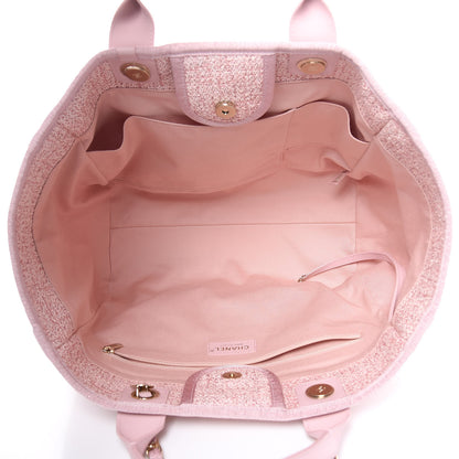 Chanel Straw Lurex Large Deauville Tote Pink 5 of 9