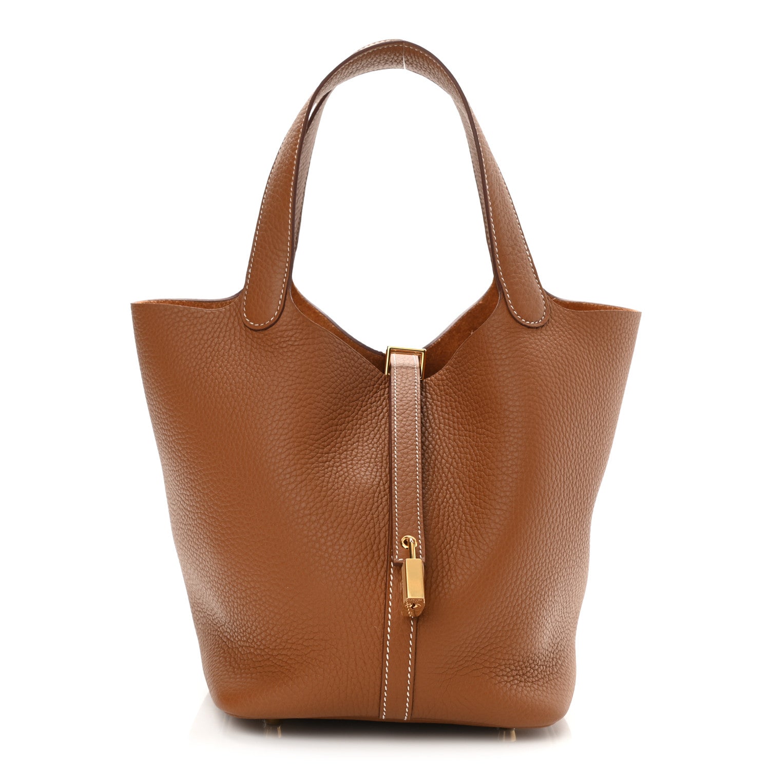 Hermes Taurillon Clemence Picotin Lock 22 MM Gold 1 of 10