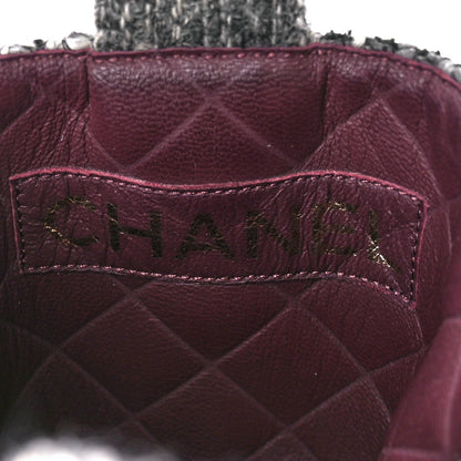 Chanel Wool Tweed CC Cap Toe Ankle Boots 39 Black Grey 8 of 9