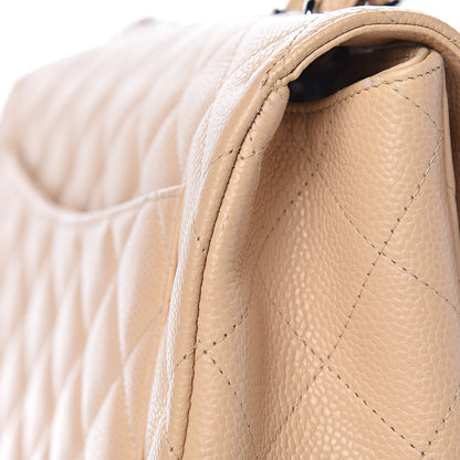 Chanel Caviar Quilted Jumbo Single Flap Beige Clair 15 of 23