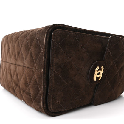 Chanel Suede Quilted Small Chanel 25 Handbag Dark Brown 10 of 11