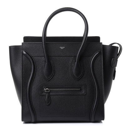 Celine Drummed Calfskin Micro Luggage Black 1 of 9