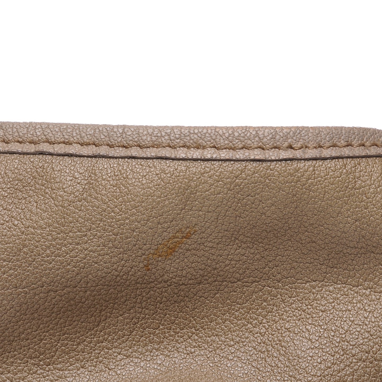 Grainy Calfskin Chain Hobo Taupe