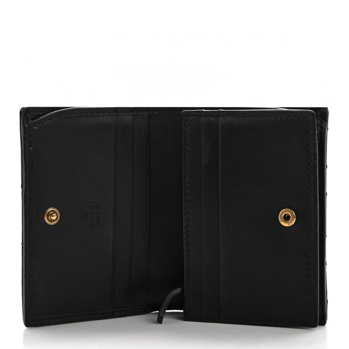 Calfskin Matelasse GG Marmont Card Case Wallet Black