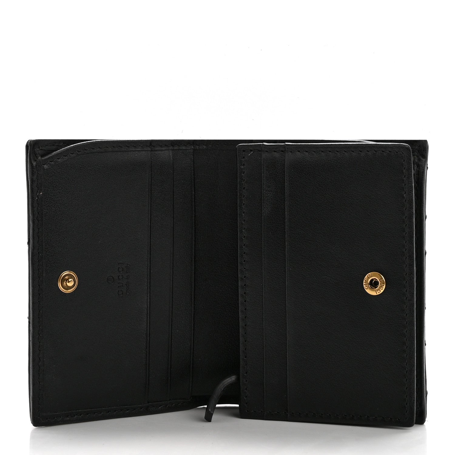 Gucci Calfskin Matelasse GG Marmont Card Case Wallet Black 5 of 9