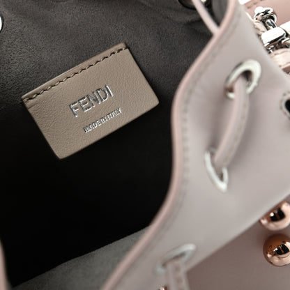 Fendi Calfskin Pearl Studded F is Fendi Mini Mon Tresor Bucket Bag Soap 8 of 9