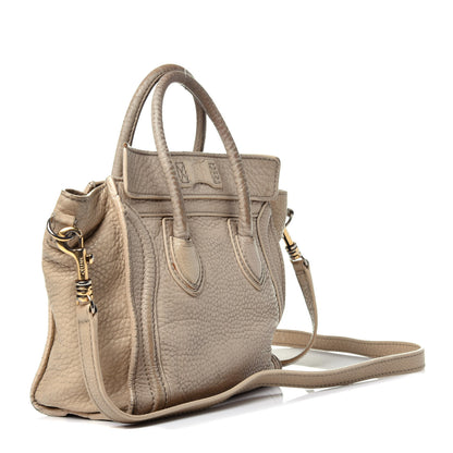 Celine Drummed Calfskin Nano Luggage Dune 3 of 16