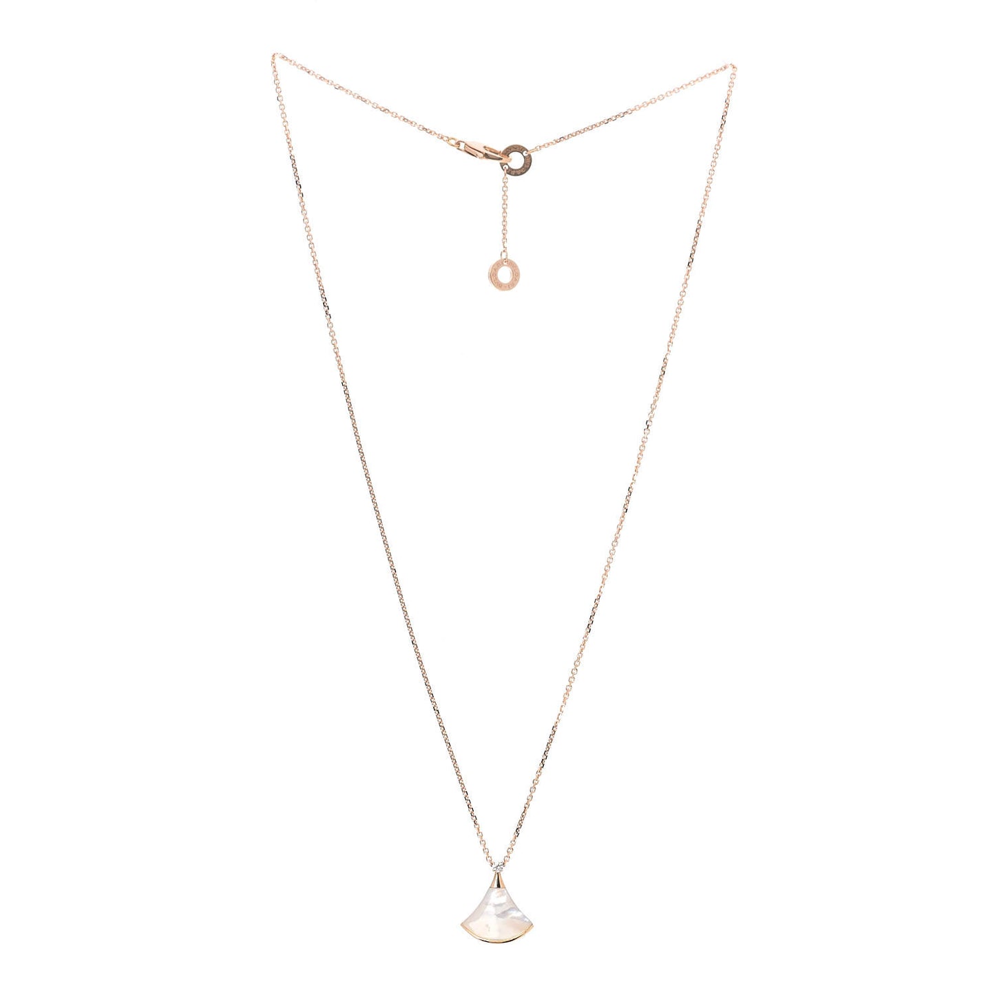 18K Rose Gold Diamond Mother of Pearl Small Divas' Dream Pendant Necklace