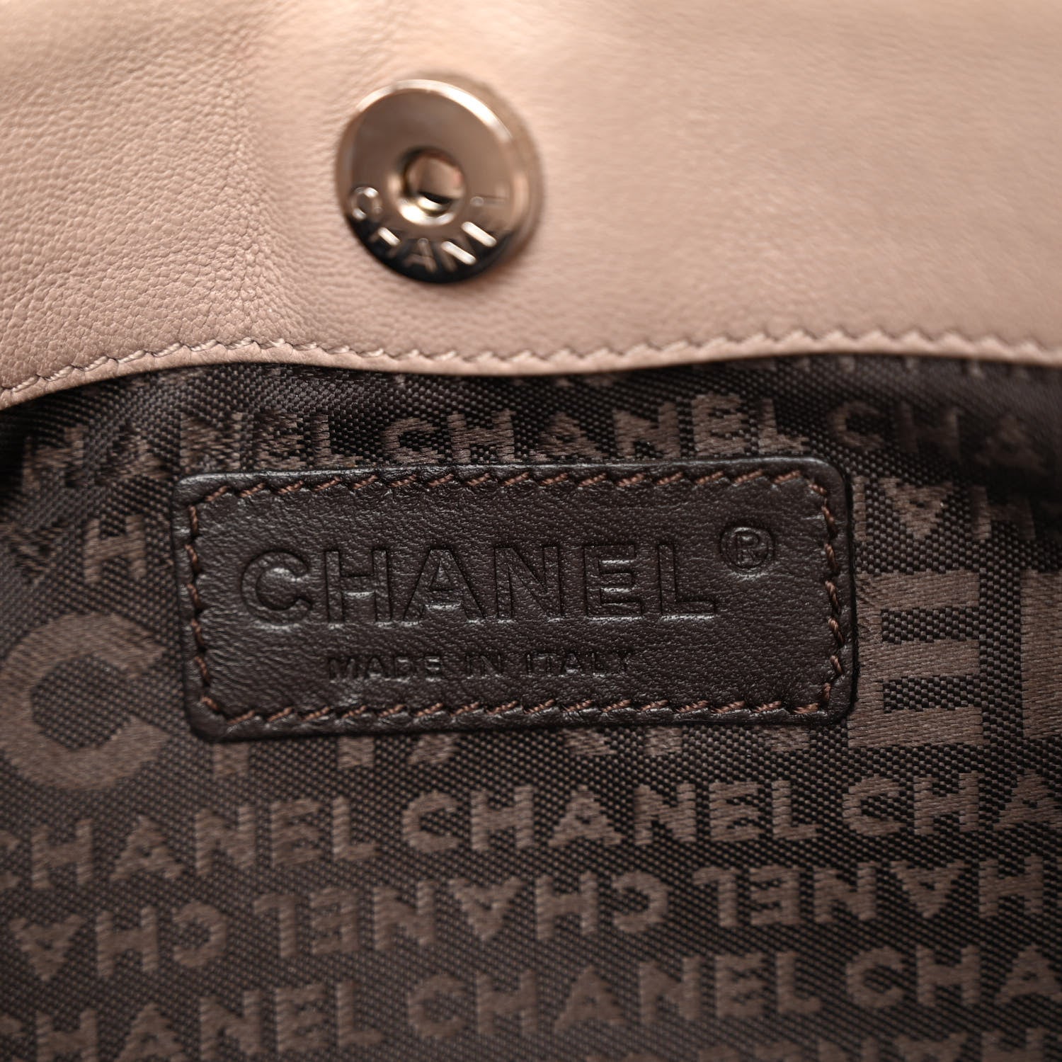 Chanel Lambskin Flat Shoulder Bag Beige 7 of 12
