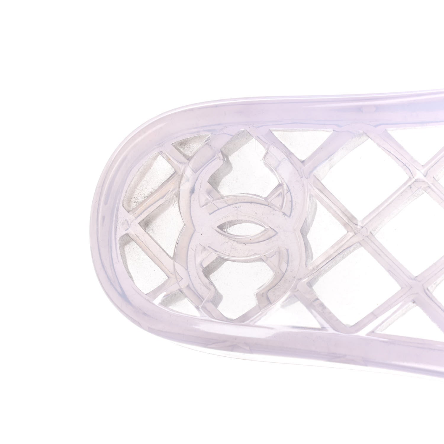 Chanel PVC Transparent CC Flat Slide Sandals 41 White 8 of 10