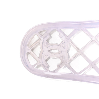 Chanel PVC Transparent CC Flat Slide Sandals 41 White 8 of 10