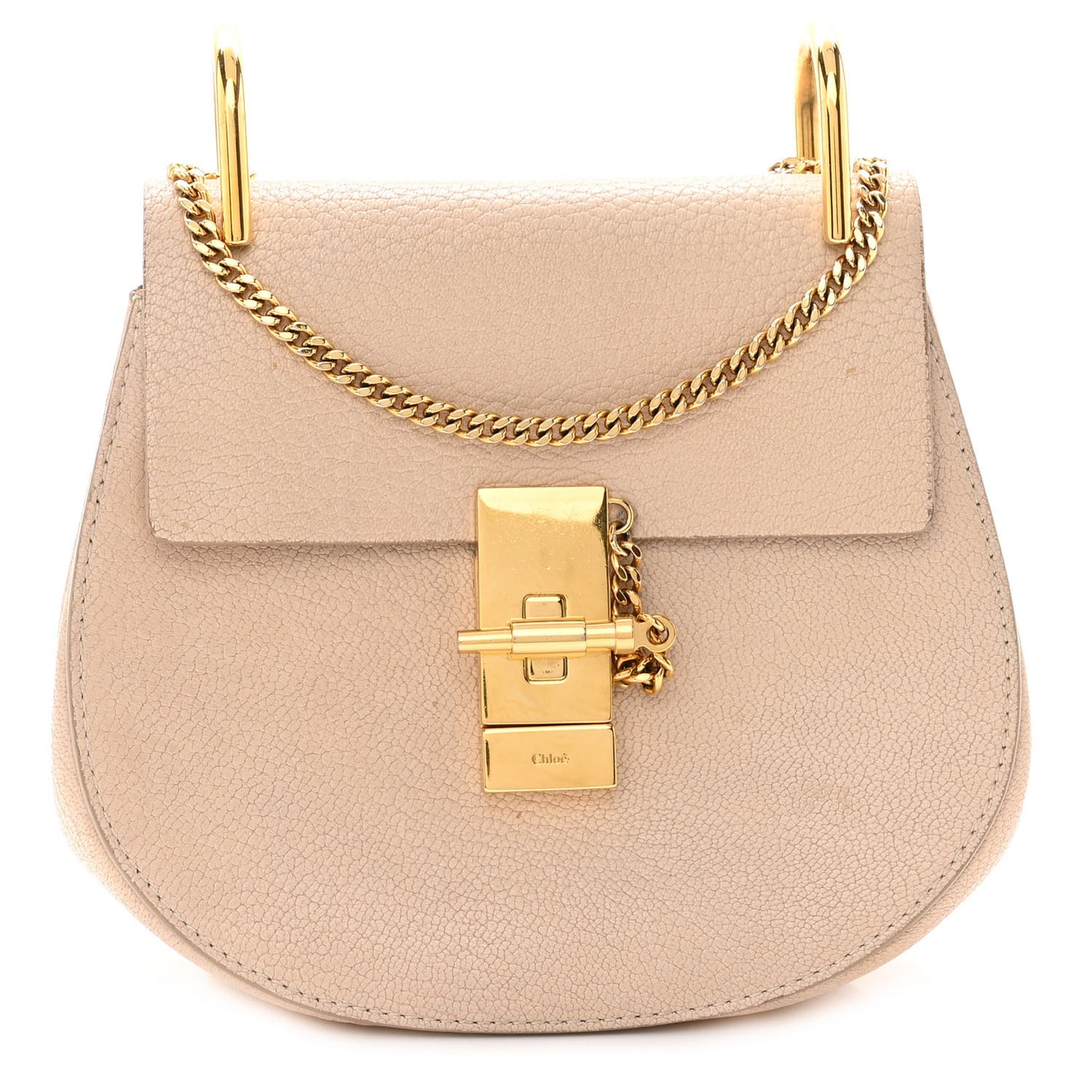 Grained Lambskin Mini Drew Shoulder Bag Abstract White